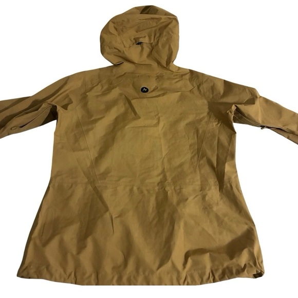 Marmot Minimalist GoreTex Jacket Size M Tan Lightweight Waterproof Hood Outdoor - Picture 4 of 9